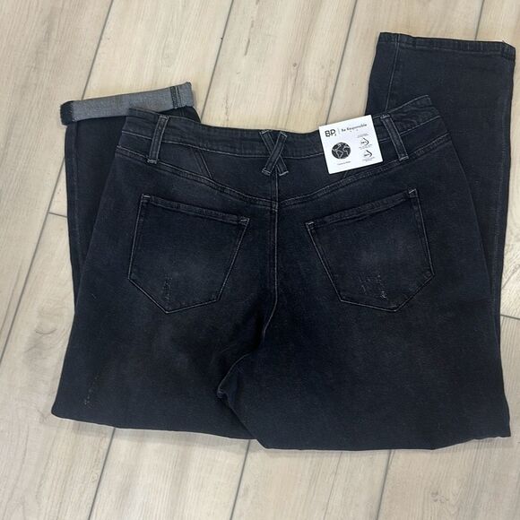 BP Denim Jean High Waist Distress Black Gray Ankle Crop Straight Leg Plus 14 NWT - Picture 5 of 5